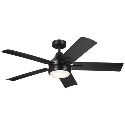 Kichler Tide Outdoor LED Ceiling Fan - Color: Black - Number of Blades: 5 -