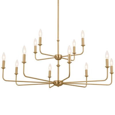 Kichler Pallas 2-Tier Chandelier - Color: Brass - Size: 12 light - 52518BNB