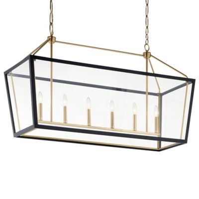 Kichler Delvin Linear Chandelier Light - Color: Black - 52622CPZBK