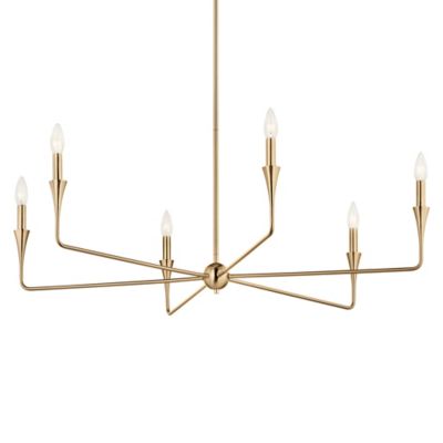 Kichler Alvaro Chandelier - Color: Brass - Size: 6 light - 52690CPZ