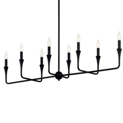 Kichler Alvaro Linear Chandelier - Color: Black - Size: 8 light - 52693BK