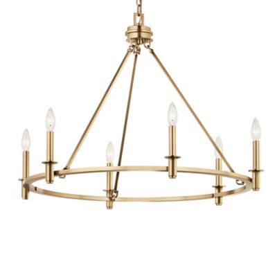 Kichler Carrick Chandelier - Color: Brass - Size: 6 light - 52705CPZ