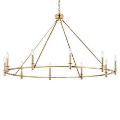 Kichler Carrick Chandelier - Color: Brass - Size: 10 light - 52707CPZ