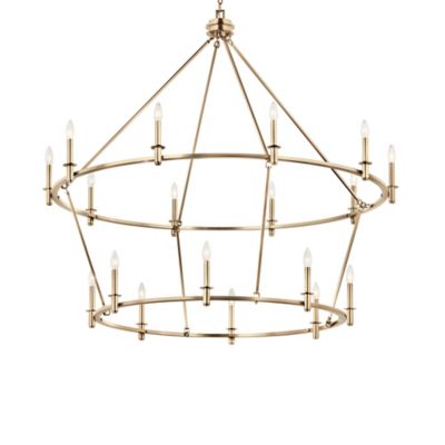 Kichler Carrick Two Tier Chandelier - Color: Brass - Size: 18 light - 52708