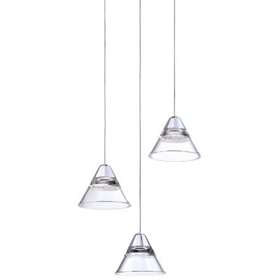 Kendal Lighting GEO Multi-Light LED Pendant Light - Color: Clear - Size: Sm