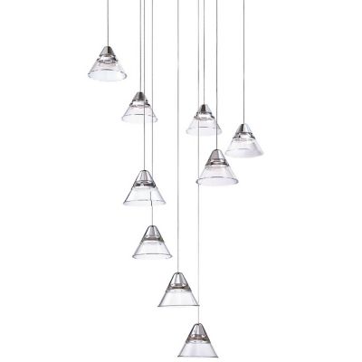 Kendal Lighting GEO Multi-Light LED Pendant Light - Color: Clear - Size: Me