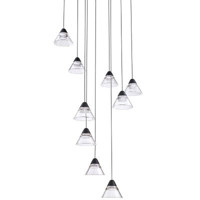 Kendal Lighting GEO Multi-Light LED Pendant Light - Color: Clear - Size: Me