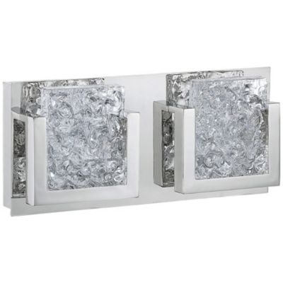 Kendal Lighting ICE-LAVA LED Vanity Light - Color: Silver - Size: 2 light -