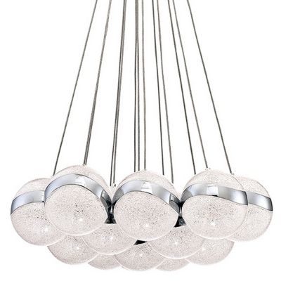 Kendal Lighting MYSTYKE LED Cluster Pendant Light - Color: White - PF145-13