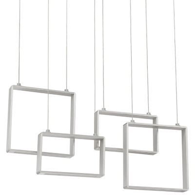 Kendal Lighting QUADRON LED Island Pendant Light - Color: Silver - Size: Me