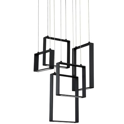 Kendal Lighting QUADRON LED Multi-Light Pendant Light - Color: Black - Size