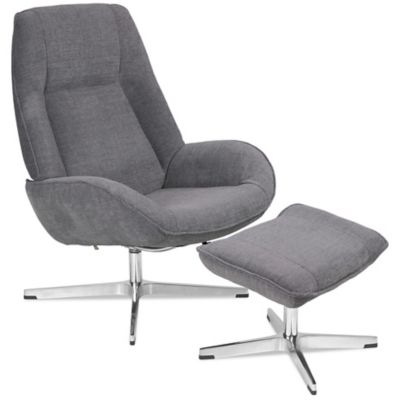 Kebe Roma Recliner with Ottoman - Color: Grey - KBRO-Y-72