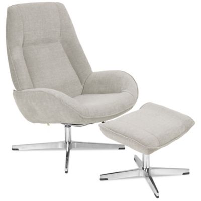 Kebe Roma Recliner with Ottoman - Color: Grey - KBRO-Y-9