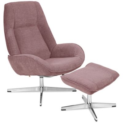 Kebe Roma Recliner with Ottoman - Color: Pink - KBRO-Y-65