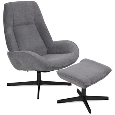 Kebe Roma Recliner with Ottoman - Color: Grey - KBRO-B-Y-72