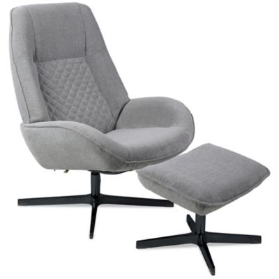 Kebe Bordeaux Recliner with Ottoman - Color: Grey - KBBO-B-Y-72