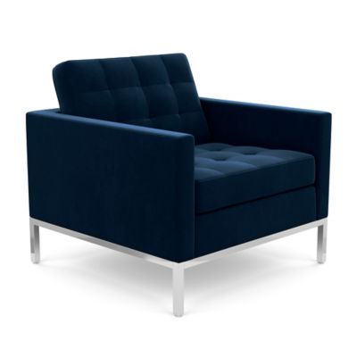KNO880452 Florence Knoll Lounge Chair - Color: Blue - 1205-C sku KNO880452
