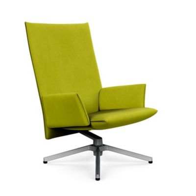 Knoll Pilot Swivel High Back Lounge, Upholstered Arms - Color: Green - BO30-AU-P-K1021/18 - Knoll Authorized Retailer