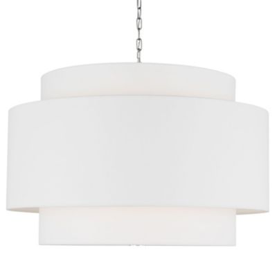 Visual Comfort Studio Sawyer Drum Pendant Light in White, Size: Large