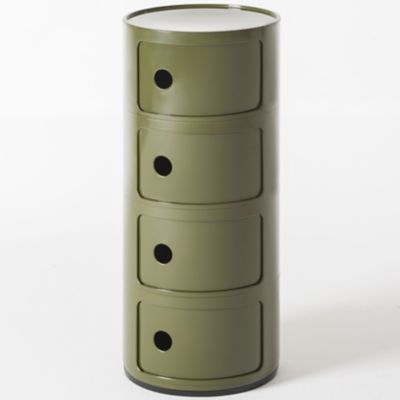 Kartell Componibili Round Modular Stacking Units - Color: Green - Size: 4 H