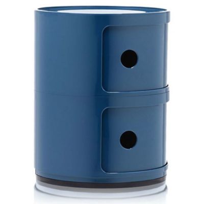 Kartell Componibili Round Modular Stacking Units - Color: Blue - Size: 2 Hi - 4966/15