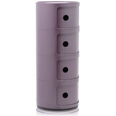 Kartell Componibili Round Modular Stacking Units - Color: Purple - Size: 4 