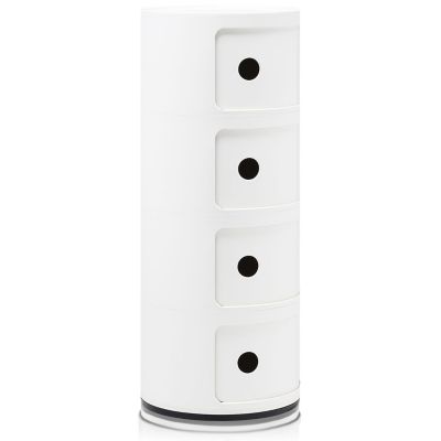 Kartell Componibili Round Modular Stacking Units - Color: White - Size: 4 H