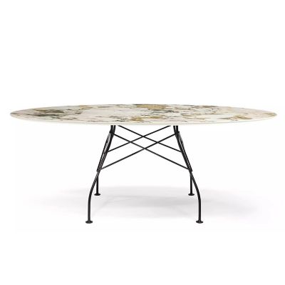 Glossy Oval Dining Table - Color: Cream - Kartell 4573/MS