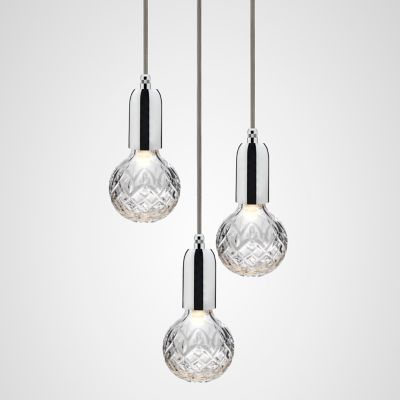 Crystal Bulb LED Multi-Light Pendant