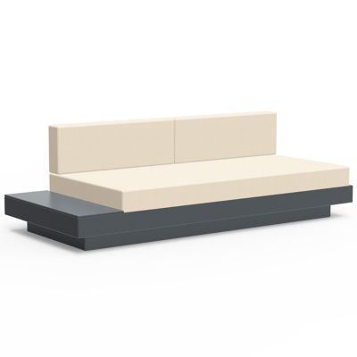 Loll Designs Platform One Sectional Sofa with Left/Right Table - Color: Gre