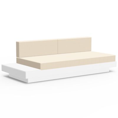 Loll Designs Platform One Sectional Sofa with Left/Right Table - Color: Whi