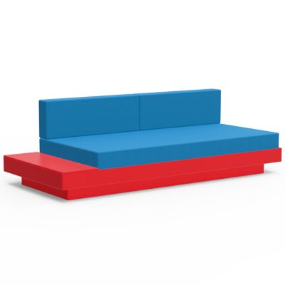 Loll Designs Platform One Sectional Sofa with Left/Right Table - Color: Red