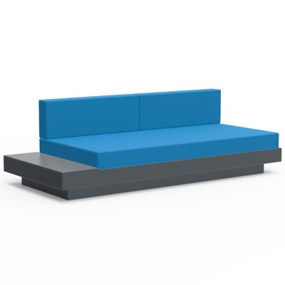 Loll Designs Platform One Sectional Sofa with Left/Right Table - Color: Gre