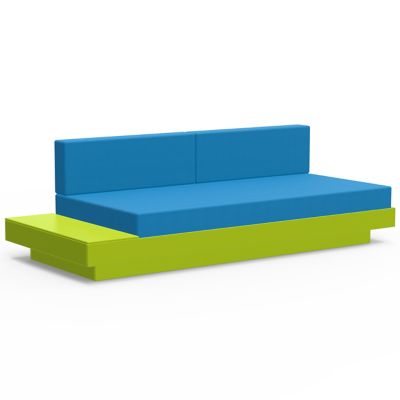 Loll Designs Platform One Sectional Sofa with Left/Right Table - Color: Gre