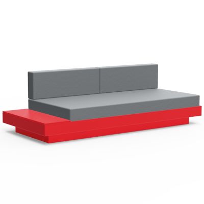 Loll Designs Platform One Sectional Sofa with Left/Right Table - Color: Red