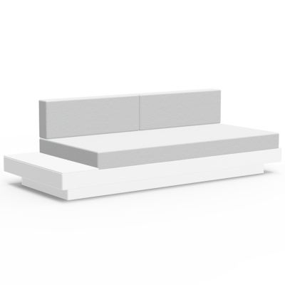 Loll Designs Platform One Sectional Sofa with Left/Right Table - Color: Whi