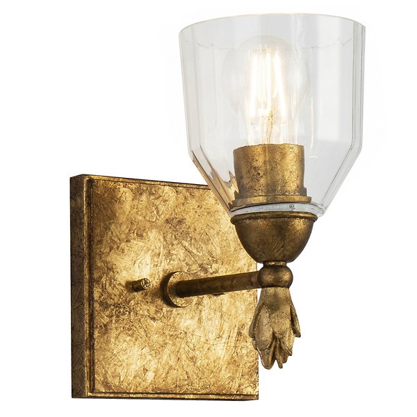 Felice Flame Finial Wall Sconce - Color: Gold - Size: 1 light - Lucas McKearn BB1000G-1-F1G