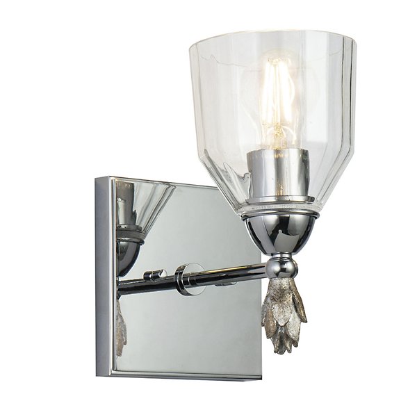 Felice Flame Finial Wall Sconce - Color: Silver - Size: 1 light - Lucas McKearn BB1000PC-1-F1S