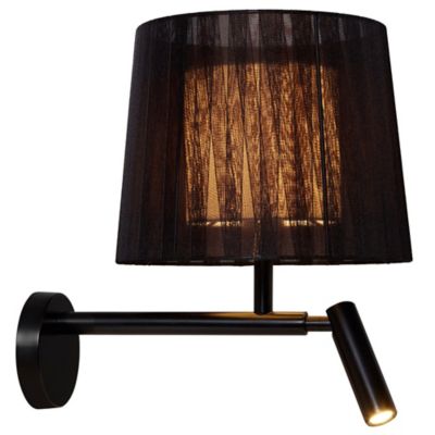 Luxcambra Indiana LED Reader Wall Sconce - Color: Black - Size: 2 light - 2