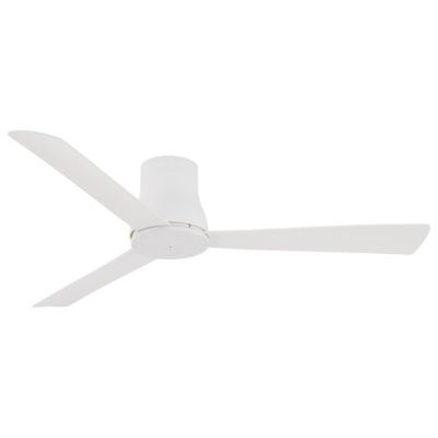 Minka Aire Simple Flushmount Outdoor Ceiling Fan - Color: White - Blade Col