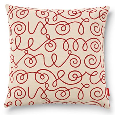 Names Pillow, Crimson on White