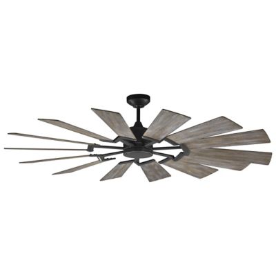 Visual Comfort Fan Prairie Ceiling Fan - Color: Black - Blade Color: Weathe