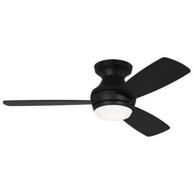 Visual Comfort Fan Ikon LED Flushmount Ceiling Fan - Color: Black - 3IKR44M