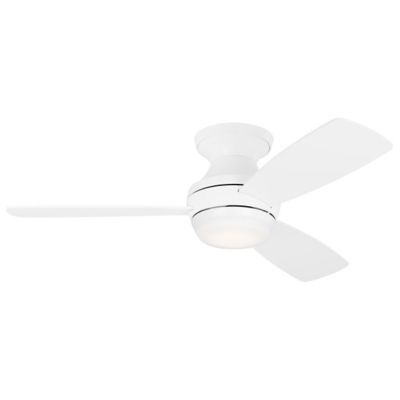 Visual Comfort Fan Ikon LED Flushmount Ceiling Fan - Color: White - 3IKR44R