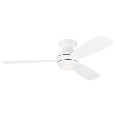 Visual Comfort Fan Ikon LED Flushmount Ceiling Fan - Color: White - 3IKR52R