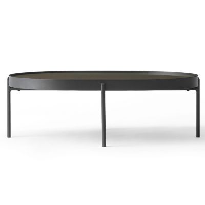 Audo Copenhagen NoNo Table in Brown, Size: Large with Brown Glass