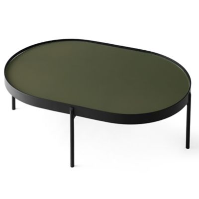 Audo Copenhagen NoNo Table - Color: Green - Size: Large with Dark Green Gla