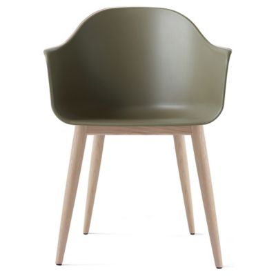 Audo Copenhagen Harbour Dining Armchair, Wood Base in Green