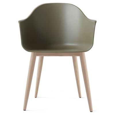 Audo Copenhagen Harbour Dining Armchair, Wood Base - Color: Green - 9350639