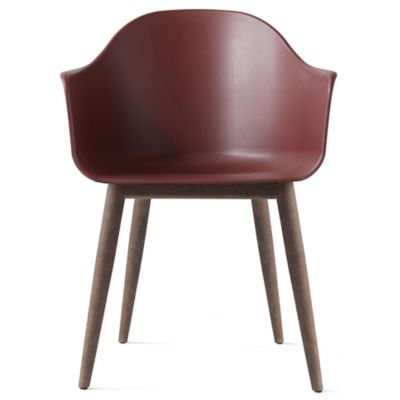 Audo Copenhagen Harbour Dining Armchair, Wood Base - Color: Red - 9350639-0